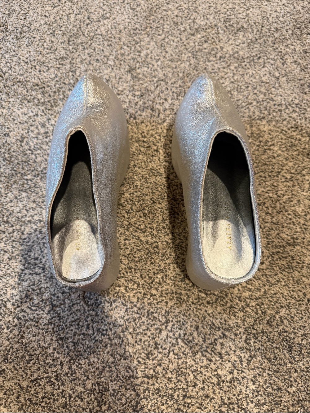 Metallic Silver Slip-On Women’s Mules